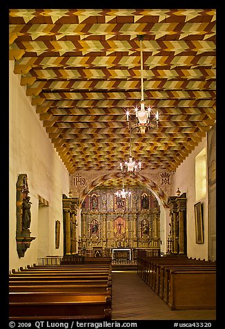 Interior of the Mission Dolores Chapel. San Francisco, California, USA (color)