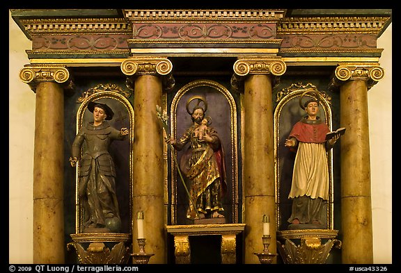 Sculptures, Mission Dolores. San Francisco, California, USA (color)