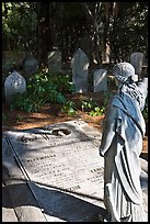 Graves in the garden of Mission San Francisco de Asis. San Francisco, California, USA (color)