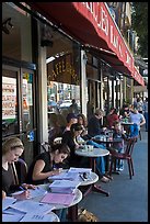 Cafe outdoor sitting, Little Italy, North Beach. San Francisco, California, USA