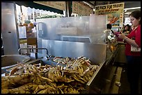 Crabs at outdoor food vending booths, Fishermans wharf. San Francisco, California, USA ( color)