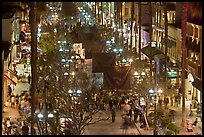 Activity on Third Street from above. Santa Monica, Los Angeles, California, USA ( color)