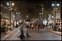 Musician and Third Street Promenade. Santa Monica, Los Angeles, California, USA