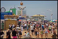 Summer crowds on Santa Monica Pier. Santa Monica, Los Angeles, California, USA