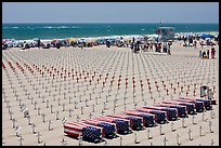 Arlington West Iraq war memorial, Santa Monica beach. Santa Monica, Los Angeles, California, USA