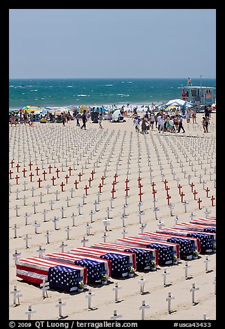 Iraq war memorial on the beach. Santa Monica, Los Angeles, California, USA