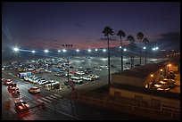 Beach Parking lot at sunset. Santa Monica, Los Angeles, California, USA