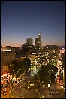 Third Street Promenade and downtown buildings at sunset. Santa Monica, Los Angeles, California, USA ( color)