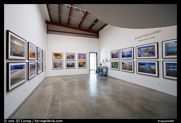 Photographic exhibition in gallery, Bergamot Station. Santa Monica, Los Angeles, California, USA (color)