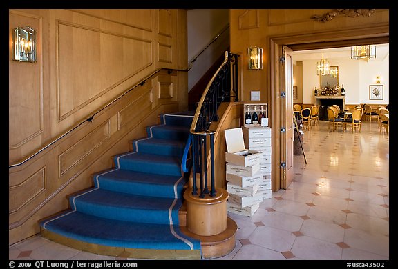 Inside Domain Carneros winery formal rooms. Napa Valley, California, USA (color)