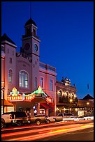 Historic movie theater at night, Sonoma. Sonoma Valley, California, USA