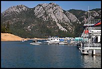 Boats in marina, Shasta Lake. California, USA