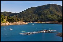 Deck and boats, Shata Lake. California, USA