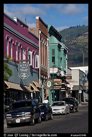 Historic buildings, Yreka. California, USA (color)