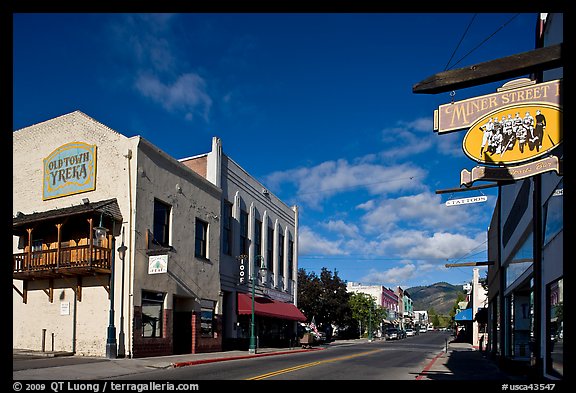 Old town main street, Yreka. California, USA (color)