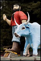 Paul Buyan and cow at the entrance of Trees of Mystery. California, USA