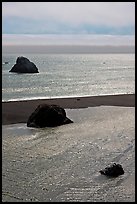 Shimmering waters, Mouth of the Russian River, Jenner. Sonoma Coast, California, USA (color)