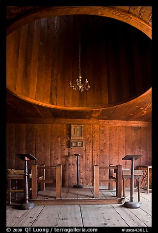 Inside chapel, Fort Ross Historical State Park. Sonoma Coast, California, USA (color)