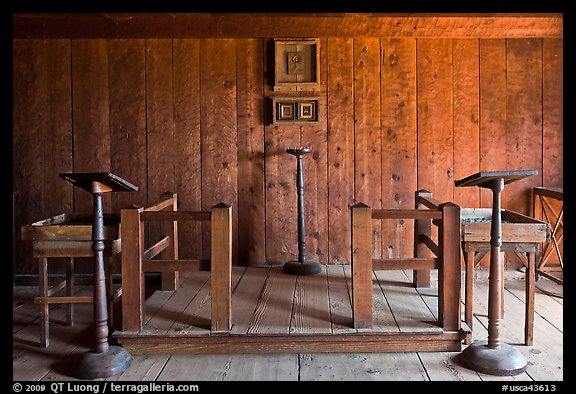 Russian chapel interior,  Fort Ross Historical State Park. Sonoma Coast, California, USA