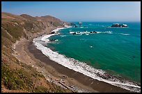 Beach and turquoise waters, late summer. Sonoma Coast, California, USA