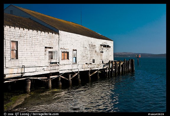Wharf building, Bodega Bay. Sonoma Coast, California, USA (color)