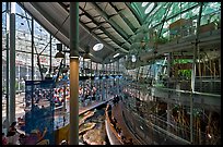 Piazza and glass dome enclosing rain forest , California Academy of Sciences. San Francisco, California, USA ( color)