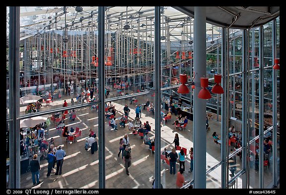 Piazza, shaded in mid-afternoon, California Academy of Sciences. San Francisco, California, USA (color)