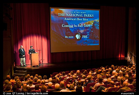 Ken Burns and Dayton Duncan present National Parks film, Cowell Theater, Fort Mason Center. San Francisco, California, USA (color)