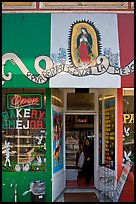 Bakery with colors of the Mexican flag, Mission District. San Francisco, California, USA (color)