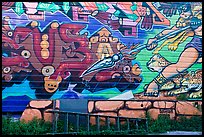 Ladder and mural, Mission District. San Francisco, California, USA ( color)