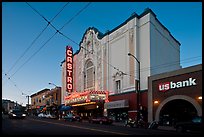 Castro theater at dusk. San Francisco, California, USA ( color)