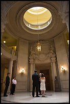 Wedding in the City Hall rotunda. San Francisco, California, USA (color)