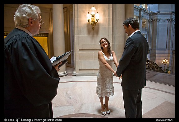 Marriage in the City Hall rotunda. San Francisco, California, USA