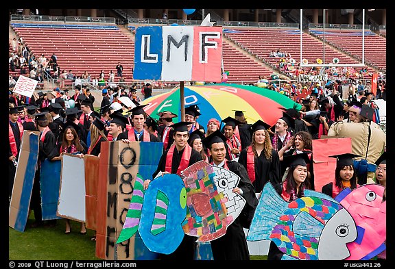 Wacky walk, Stanford commencement. Stanford University, California, USA