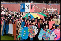 Wacky walk, Stanford commencement. Stanford University, California, USA (color)