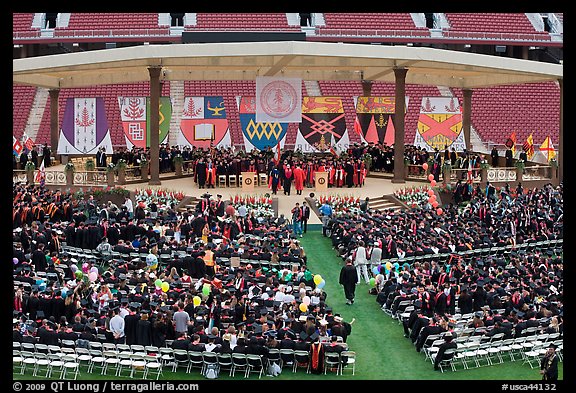 Beginning of commencement ceremony. Stanford University, California, USA