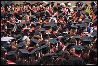 Graduating students in academic gowns and caps. Stanford University, California, USA