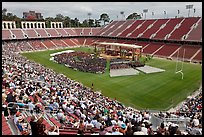 Commencement taking place in stadium. Stanford University, California, USA