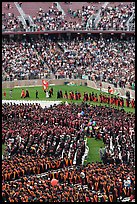 Graduates, exiting faculty, and spectators, commencement. Stanford University, California, USA (color)