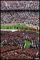 Graduates, exiting faculty, and spectators, commencement. Stanford University, California, USA (color)