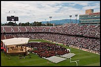 Stanford Stadium during graduation ceremony. Stanford University, California, USA (color)