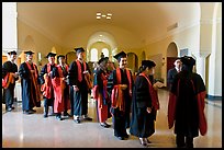 Graduates in academical regalia inside Memorial auditorium. Stanford University, California, USA