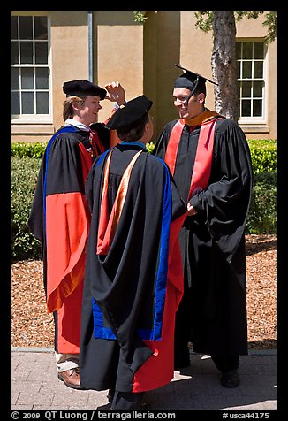 Academics in traditional dress. Stanford University, California, USA (color)