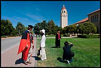 Conversation and picture taking after graduation. Stanford University, California, USA