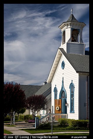 White church. Half Moon Bay, California, USA (color)
