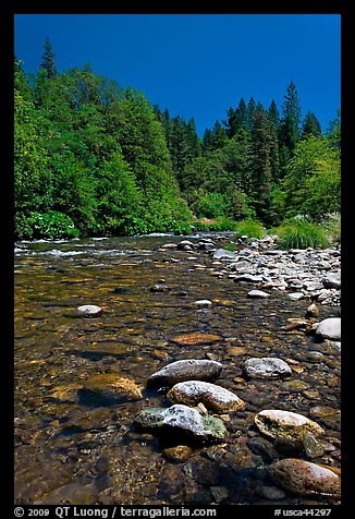 Clear Sacramento River, Castle Crags State Park. California, USA (color)