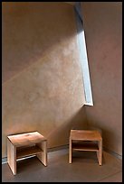 Chairs in modern chapel interior, Oakland Cathedral. Oakland, California, USA ( color)