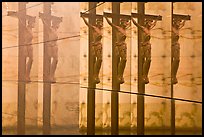 Multiple reflections of Christ, mausoleum, Christ the Light Cathedral. Oakland, California, USA (color)