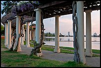 Colonade at dusk, Lake Meritt. Oakland, California, USA (color)