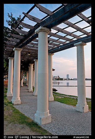 Colonade on Lake Meritt shore. Oakland, California, USA